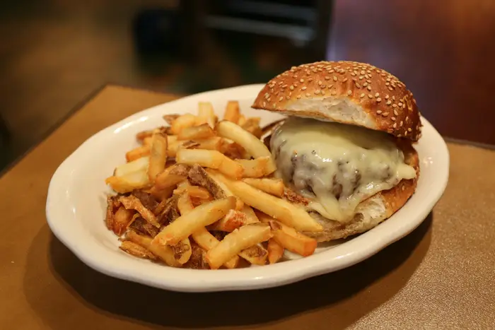Cheeseburger with fries ($15)<br/>